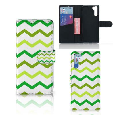 OPPO A91 | Reno3 | Telefoon Hoesje | Zigzag Groen