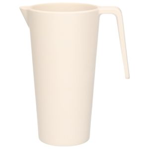 Schenkkan/waterkan - creme wit - 1500 ML - melamine - D10 x H21 cm   -