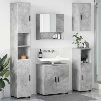 Badkamermeubelset 5 pcs Betongrijs 61 x 35 x 64 cm Bewerkt hout