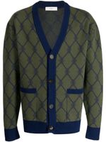 Pringle of Scotland cardigan à motif monogrammé en jacquard - Vert