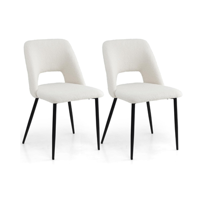 Set van 2 Eetkamerstoelen Gestoffeerde Keukenstoelen met Rugleuning Zithoogte 49 cm Modern Stoel voor Keuken Eetkamer Restaurant