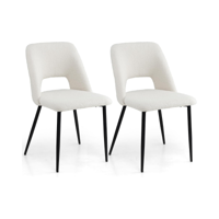 Set van 2 Eetkamerstoelen Gestoffeerde Keukenstoelen met Rugleuning Zithoogte 49 cm Modern Stoel voor Keuken Eetkamer Restaurant