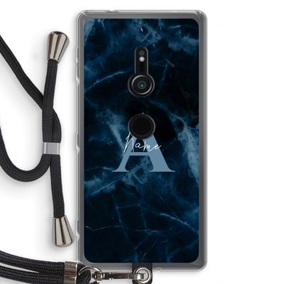 Midnight Marble: Sony Xperia XZ2 Transparant Hoesje met koord