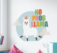 Muurstickers tekst No prob llama