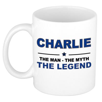 Charlie cadeau mok - man myth legend - naam koffiemok - 300 ml - collega - vaderdag