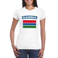 T-shirt met Gambiaanse vlag wit dames - thumbnail