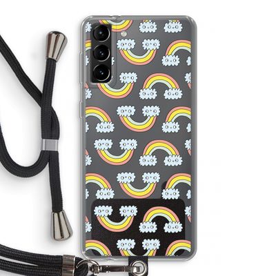 Regenboog: Samsung Galaxy S21 Plus Transparant Hoesje met koord