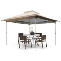 360 x 360 cm Oprolbaar Prieel Onmiddellijk te Openen Prieel met Geventileerde Bovenkant Draagbare Overkapping Kaki