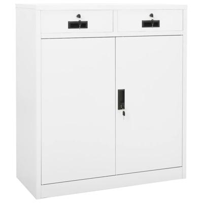 Kantoorkast 90x40x102 cm staal wit