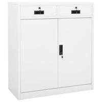 Kantoorkast 90x40x102 cm staal wit