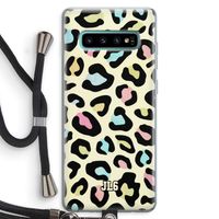 Leopard pattern: Samsung Galaxy S10 Plus Transparant Hoesje met koord