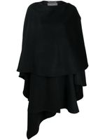 Alberta Ferretti manteau à design de cape en laine mélangée - Noir