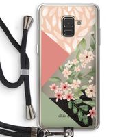 Sweet heaven geometrics: Samsung Galaxy A8 (2018) Transparant Hoesje met koord