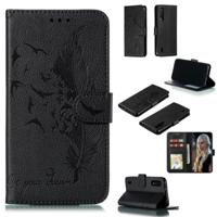 Feather patroon Litchi textuur horizontale Flip lederen draagtas met portemonnee & houder & kaartsleuven voor Xiaomi mi CC9 (zwart)