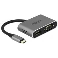 DeLOCK usb-c > hdmi + vga adapter (grijs, 0,12 meter)