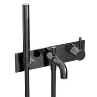 Hotbath COBBER Afbouwdeel - Inbouw douche/badmengkraan. Gepolijst zwart PVD CB126EXTPBP