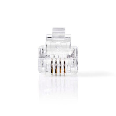Nedis Telecom-Connector | Type Aansluiting: RJ11 | Recht | Connectorplating: Goud Verguld | PVC | Transparant - CTGB90923TP