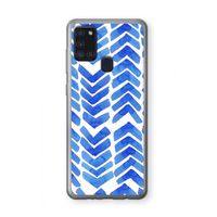 Blauwe pijlen: Samsung Galaxy A21s Transparant Hoesje
