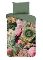 HIP Dekbedovertrek "mandalas, tropisch, bloemen" - Groen - (140x200 cm) - Katoen Satijn