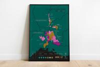 Scratch Map Rhône - Carte du vin | Wijnkaart | 50 x 70 cm | 1020 Dégustations