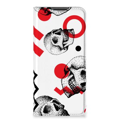Mobiel BookCase OPPO A54s | A16 | A16s Skull Red Mobiel BookCase OPPO A54s | A16 | A16s Skull Red