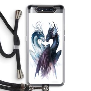 Yin Yang Dragons: Samsung Galaxy A80 Transparant Hoesje met koord