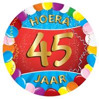Bierviltjes 45 jaar - 100x stuks - multicolor - verjaardag/feest - feestartikelen