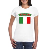 T-shirt met Italiaanse vlag wit dames