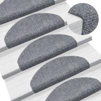 VidaXL Trapmatten zelfklevend 10 st 65x21x4 cm lichtgrijs halfrond groot