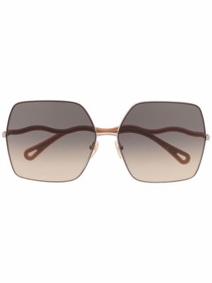 Chloé Eyewear lunettes de soleil Noore à monture oversize - Marron