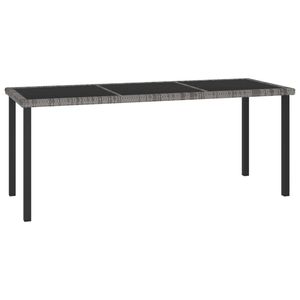 vidaXL Tuintafel 180x70x73 cm poly rattan grijs