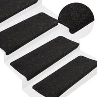Trapmatten zelfklevend 15 st 65x24,5x3,5 cm antracietkleurig