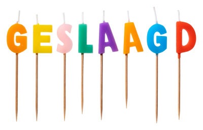 Taartkaarsjes Geslaagd gekleurd
