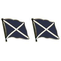 Pin Vlag Schotland - 2x stuks - 2 cm - vlaggen speldje - supporter - mini broche