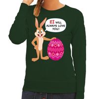 Pasen sweater groen Ei wil always love you voor dames 2XL  -