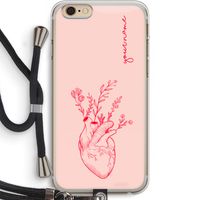Blooming Heart: iPhone 6 PLUS / 6S PLUS Transparant Hoesje met koord