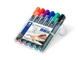 Staedtler Lumocolor permanent marker 352 permanente marker Kogelpunt Zwart, Blauw, Groen, Oranje, Rood, Violet 6 stuk(s)