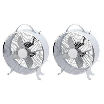 Tafel ventilator - 1x - 26 cm - Wit - kantoor/bureau ventilatoren - metaal