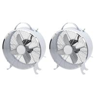 Tafel ventilator - 1x - 26 cm - Wit - kantoor/bureau ventilatoren - metaal