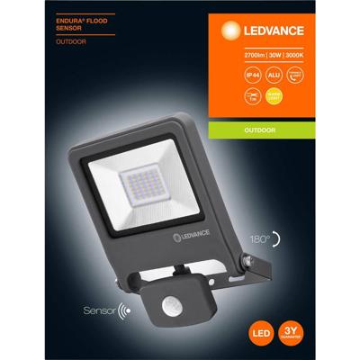 LEDVANCE ENDURA® FLOOD Sensor Warm White L 4058075239548 LED-buitenschijnwerper met bewegingsmelder 30 W Warmwit