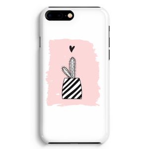 Zwart-wit cactus: iPhone 8 Plus Volledig Geprint Hoesje