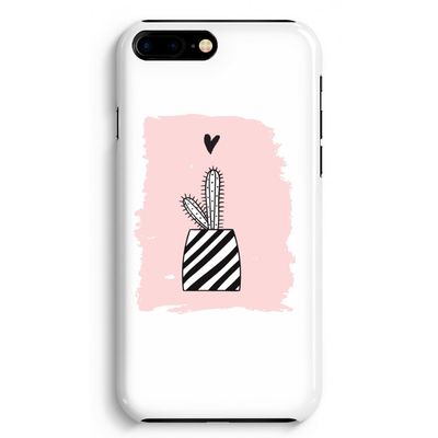 Zwart-wit cactus: iPhone 8 Plus Volledig Geprint Hoesje