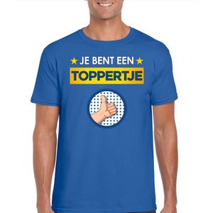 Je bent een toppertje t-shirt blauw heren