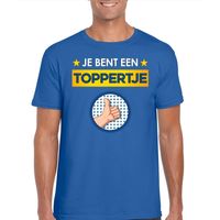 Je bent een toppertje t-shirt blauw heren