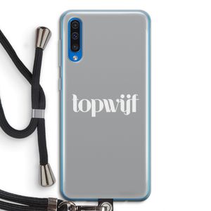 Topwijf Grijs Wit: Samsung Galaxy A50 Transparant Hoesje met koord