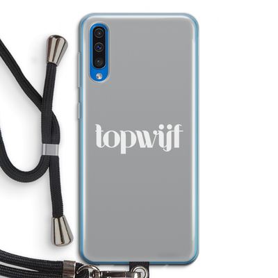 Topwijf Grijs Wit: Samsung Galaxy A50 Transparant Hoesje met koord
