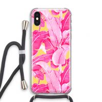 Pink Banana: iPhone X Transparant Hoesje met koord