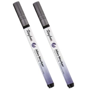 2x stuks zilveren marker stift met een fijne punt