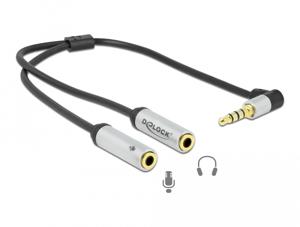 DeLOCK 1x 3,5 mm 4-Pin Stereo Jack (male) > 2x 3.5 mm 3-Pin Stereo Jack (female) headset splitterkabel
