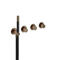 Hotbath Cobber - Afbouwdeel voor Inbouw Douchethermostaat - 2 Stopkranen - Bruin - V03